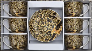 Komplet 6 filiżanek 250 ml + spodki Tree of Life 2