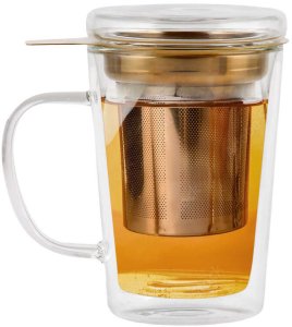 Vialli Design - Amo szklanka z podwójną ścianką ze stalowym zaparzaczem 300ml 1