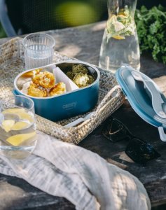 CR 4517 Pojemnik na żywność - podgrzewany - zestaw - metalowy pojemnik + komplet sztućców + woreczek podróżny 13