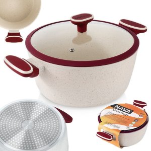 NAVA Garnek Granitowy ze Szklaną Pokrywką Gaz Indukcja 26 cm 5,2 L 29