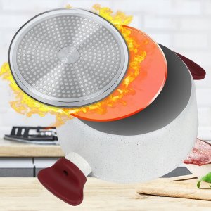 NAVA Garnek Granitowy ze Szklaną Pokrywką Gaz Indukcja 26 cm 5,2 L 6