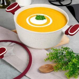 NAVA Garnek Granitowy ze Szklaną Pokrywką Gaz Indukcja 26 cm 5,2 L 8