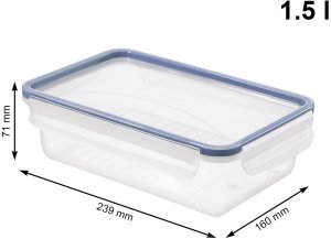 Rotho CLIC & LOCK Prostokątny Pojemnik 1,5 l Niebieski, Przezroczysty 1 szt. 4