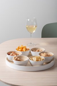 Miseczki na przekąski PURO 6 sztuk + taca 3