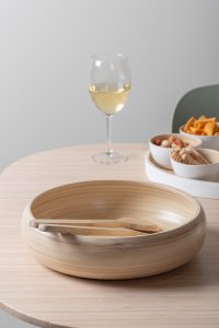 Drewniana miska na sałatkę PURO, Ø 30 cm 2