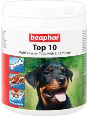 Beaphar TOP 10 Dog - preparat witaminowy z L-karnityną dla psa 750tabletek 1