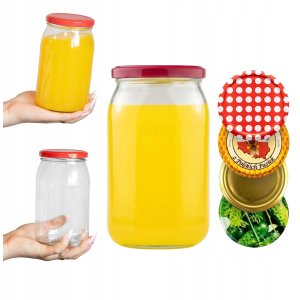 8x Słoik 900ml z zakrętką fi82 na MIÓD DŻEM PRZETWORY słoiki szklane 0,9l 1