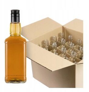 20x Butelki szklane DANIELS 0,5l + KRATOWNICA na Whisky, Wódka, Alkohol 1