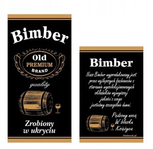 10X ETYKIETY NAKLEJKI NA WÓDKĘ BIMBER CZARNA 1
