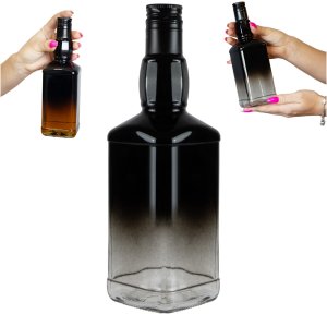 Szklana butelka DANIELS 500ml OMBRE czarno - przezroczysta na whisky wódkę 1