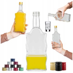 5X BUTELKA WARTA FALA 500 ml + ZAKRĘTKA NA BIMBER WÓDKĘ ALKOHOL DOMOWY 1