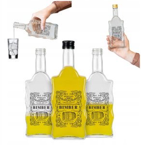 5x BUTELKI FALA 500 ml Z NADRUKIEM NA BIMBER WÓDKĘ NALEWKI butelki szklane 1