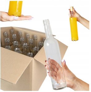 20x Butelki KRYSZTAŁ 500ml z zakrętką + KARTON KRATOWNICA na alkohol 0,5l 1