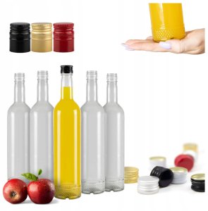 5x Butelki szklane KRYSZTAŁ 500ml BUTELKA NA BIMBER NALEWKI WINO SOK WÓDKĘ 1