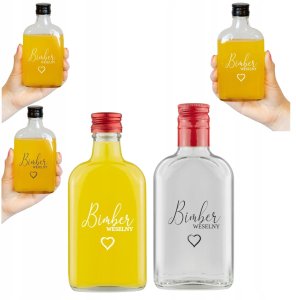 5x Butelka piersiówka 200ml z nadrukiem Na Wesele 1