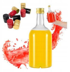 Butelka Szklana BLANKA 0,5l Elegancka na Nalewki Wino Sok 0,5l + zakrętka 1