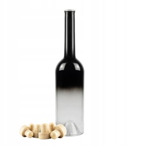 Szklana Butelka FENICE 700ml CZARNA ELEGANCKA OMBRE na Alkohol Prezent 1