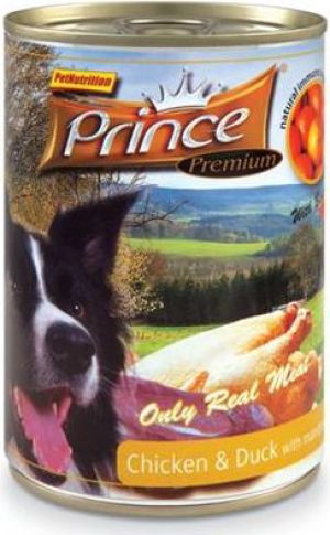 Prince Premium Dog Kurczak, kaczka, mandarynka puszka 400g 1