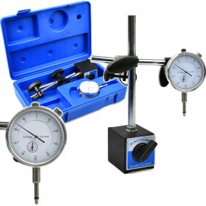 Czujnik zegarowy 10/0,01 mm na statywie magnetycznym (walizka) (10) 1