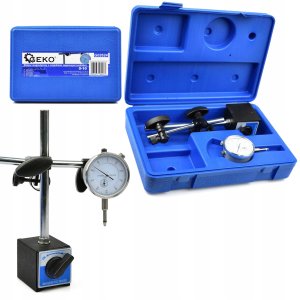 Geko Czujnik zegarowy 10/0,01 mm na statywie magnetycznym (walizka) (10) 10