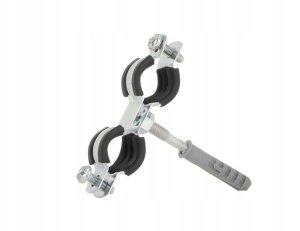 Obejma metalowa z gumą do rur podwójna 3/8" 15-19mm (200) 2