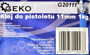 Wkłady klejowe Geko 11 mm x 200 mm przezroczyste 57 szt. 1 kg G20111 4