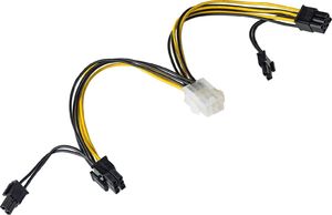 Akyga PCIe 6-pin - PCIe 8-pin x2, 0.15m, Żółty (AK-CA-55) 1
