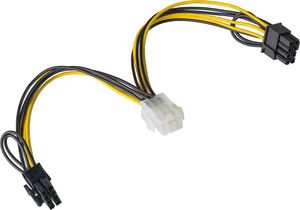 Akyga PCIe 6-pin - PCIe 8-pin x2, 0.15m, Żółty (AK-CA-55) 2