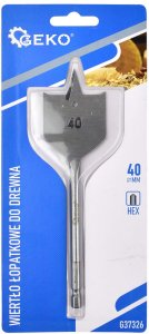 Geko Wiertło łopatkowe do drewna 40x152mm HEX (20/200) 2