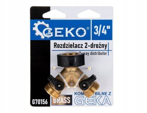 Geko Rozdzielacz 2-drożny na kran GW3/4" x 2 GZ3/4" z zaworami kulowymi (10/60) 4