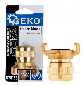 Złącze kłowe mosiężne kompatybilne z GEKA na wąż 3/4" (10/80) 1