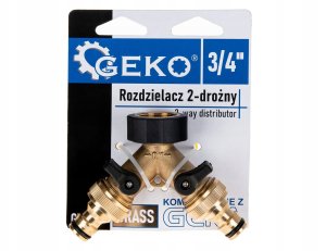 Geko Rozdzielacz 2-drożny na kran GW3/4" x 2 GZ3/4" z zaworami i szybkozłączami (10/60) 4