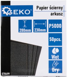 Geko Papier ścierny wodny – arkusz 230x280mm P5000 (50/1000) 2