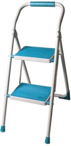 Składana drabina domowa drabinka 2 stopniowa z półką do 150 kg uniwersalna 1