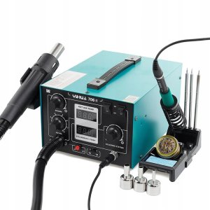 Stacja Lutownicza 2w1 Hot Air T12 Yihua 706 II Mocna Precyzyjna Uchwyt PCB 3