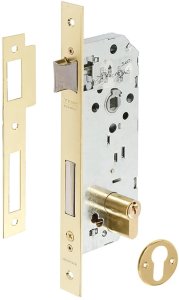 Mortise lock TESA 85-50 mm, brass color. 1