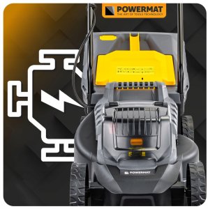 Kosiarka akumulatorowa Powermat KOSIARKA AKUMULATOROWA 20V 4AH ŁADOWARKA 2X BATERIA MOCNA LEKKA KOSZ 30L 10