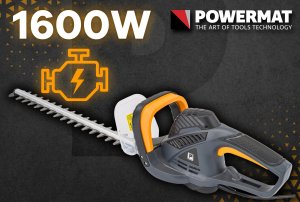Powermat ELEKTRYCZNE NOŻYCE DO ŻYWOPŁOTU GAŁĘZI KRZEWÓW 1600W 510MM SEKATOR DUŻA MOC 2