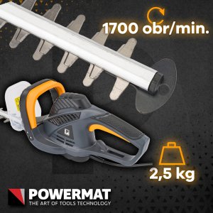 Powermat ELEKTRYCZNE NOŻYCE DO ŻYWOPŁOTU GAŁĘZI KRZEWÓW 1600W 510MM SEKATOR DUŻA MOC 4