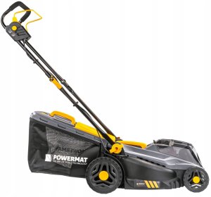 Kosiarka akumulatorowa Powermat KOSIARKA AKUMULATOROWA 20V 4AH ŁADOWARKA 2X BATERIA MOCNA DUŻY KOSZ 42L 14