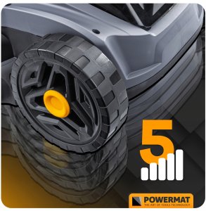 Kosiarka akumulatorowa Powermat KOSIARKA AKUMULATOROWA 20V 4AH ŁADOWARKA 2X BATERIA MOCNA DUŻY KOSZ 42L 10