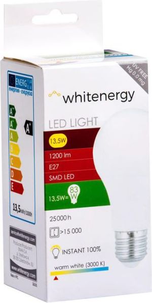 Whitenergy żarówka LED E27, 16 x SMD 2835, 13.5W, ciepła biała, A70 (10391) 5