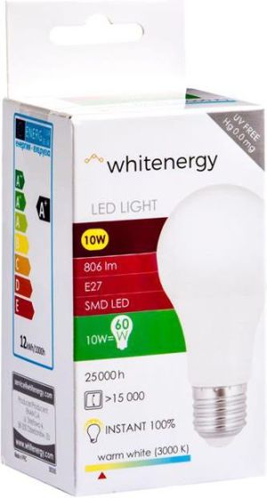 Whitenergy żarówka LED E27, 9 x SMD 2835, 10W, ciepła biała, A60 (10389) 6