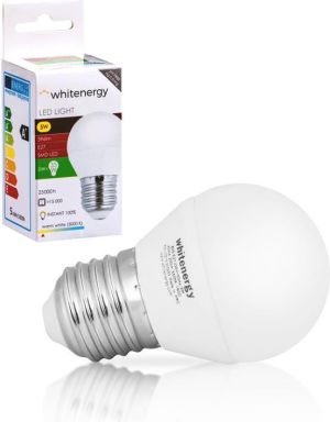 Whitenergy żarówka LED E27, 10 x SMD 3528, 5W, ciepła biała, kula, G45 (10361) 1