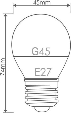 Whitenergy żarówka LED E27, 10 x SMD 3528, 5W, ciepła biała, kula, G45 (10361) 4