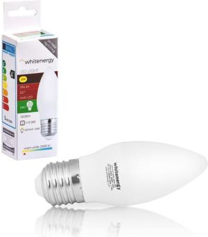 Whitenergy Żarówka LED 10 x SMD 2835, C37, E27, 5W, ciepła biała, mleczna (10393) 1