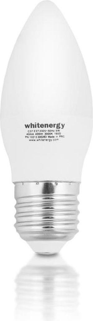 Whitenergy Żarówka LED 10 x SMD 2835, C37, E27, 5W, ciepła biała, mleczna (10393) 2