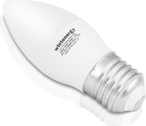Whitenergy Żarówka LED 10 x SMD 2835, C37, E27, 5W, ciepła biała, mleczna (10393) 3