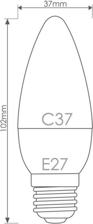 Whitenergy Żarówka LED 10 x SMD 2835, C37, E27, 5W, ciepła biała, mleczna (10393) 5