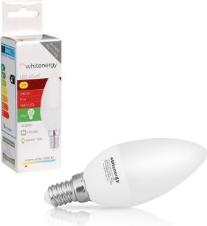 Whitenergy Żarówka LED 6 x SMD 2835, C37, E14, 3W, ciepła biała, mleczna (10392) 1